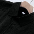 thumbnail image 7 of Men's Short Sleeve Button Down Shirt Polyester Casual Solid Dress Shirt Button Front Collared Regular Fit Moisture Wicking Breathable Daily Work Business Travel Golf Summer Style, 7 of 7
