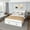 White, variant on [Luckynote]57 inches Murphy bed, with storage drawers and charging cabinet, with foldable panels, with swivel wheels, noise-free, suitable for guest rooms, living rooms and offices,white