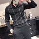 thumbnail image 5 of Camisa de vestir para hombre, camisas formales de oficina con músculos para hombre, camisas de negocios a rayas, estilo hipster XXL, ropa popular coreana de marca barata, estilo de verano, 5 of 5