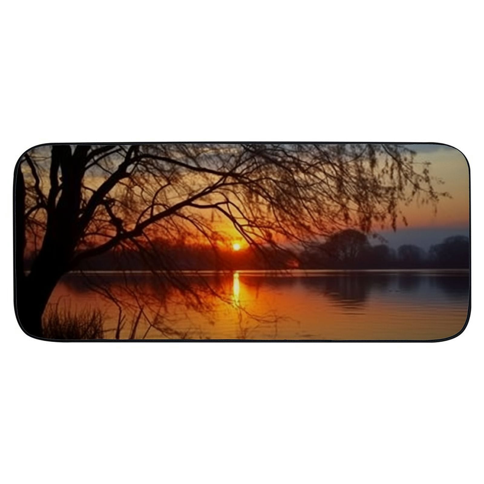 PHYHOO Decorative Door Mat, Door Mat with Non-Slip Rubber Backing, Easy Cleaning, Traps Dirt, Rug for Entry, Patio, Garage - Sunrise Marias Dam Nature Dam Water Sun Sky 19.68*47.24 in