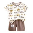 thumbnail image 4 of Hiijoy Little Boys Outfits Cartoon Print Short Sleeved T-Shirt Shorts Summer Clothes Set, Sizes 5-6Y, 4 of 6
