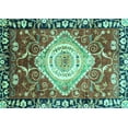 thumbnail image 1 of Ahgly Company Machine Washable Indoor Rectangle Persian Turquoise Blue Traditional Area Rugs, 2' x 4', 1 of 4