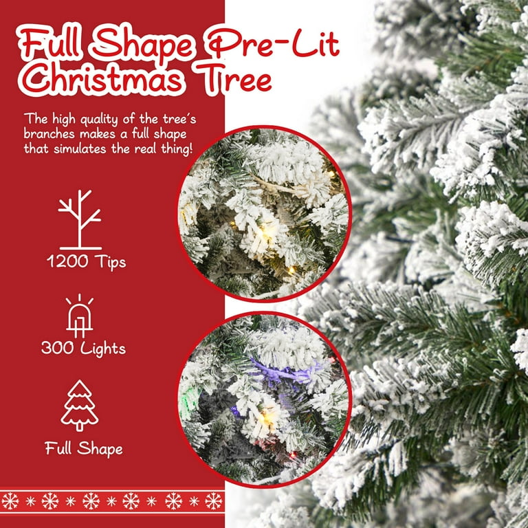 iFanze 7ft Pre-Lit Blue Artificial Christmas Tree with 200 Warm