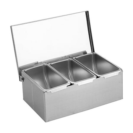 

Gfregrj Food Storage Deals of the Day Clearance Prime Sale Kitchen Home Decor Items under 1 3/4/5/6 Compartment Trays Stainless Steel Detachable Topping Station Plastic Pizza Ingredients Condiment Di