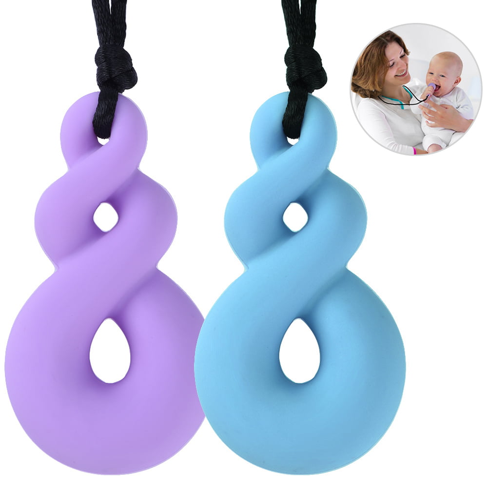 Bumpy Textured Pendant Necklace Teether Sensory Autism ADHD Chewy Anxiety Purple