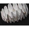 thumbnail image 4 of Design Living 16-Light D23.6" Round Brass Frame Chandelier with Hanging Frosted White Glass Leafs, 4 of 6