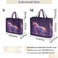 thumbnail image 3 of Corduroy Tote Bag for Women Shoulder Handbags Fashion Ladies Purses Satchel Messenger Bags Glowing Unicorn M, 3 of 8
