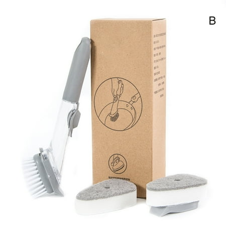 

Soap Dispensing Dish Brush With Replacement Heads Dish Washer for Kitchen Sink Pot Soap Control