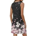 thumbnail image 5 of Taqqpue Summer Dresses for Women 2025 Loose Crew Neck Sleeveless Casual T Shirt Dress Sundresses Boho Floral Printed Mini Dresses with Pockets, 5 of 8
