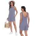 thumbnail image 2 of Anygrew Women's Rompers Jumpsuits Summer Sleeveless Short Overalls Loose Casual Soft Comfy Fashion Playsuit with Pockets, 2 of 6