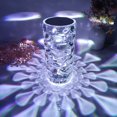 thumbnail image 1 of Lámpara de mesa de cristal con forma de gota de agua LED toque rosa JAMW, 1 of 5
