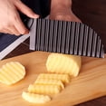 thumbnail image 2 of STAINLESS STEEL Wave French Fries Cutter Child Wave Knife Multifunctional Potato Cutter Wave French Fries Cutter Zigzag French Fries Cutter for Potatoes, Carrots, Waffles or, 2 of 5