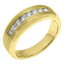 14k Yellow Gold Mens Brilliant round cut 8-Stone Diamond Ring .65 Carats