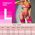 thumbnail image 2 of Conjunto de 4 piezas con bordado de flores, ropa interior, tanga, cinturón, tirantes, sujetador, conjunto de ropa interior sexy, 2 of 6