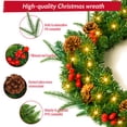 thumbnail image 3 of Lookfly Christmas Wreath, 24" Christmas Wreath for Front Door,Outdoor Christmas Wreath,Battery Powered Christmas Decorations with Lights & Ornament, 3 of 7