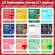 thumbnail image 2 of VEALIZUU Paquete de 24 tarjetas de San Valentín con gemas en forma de corazón, 2 of 6