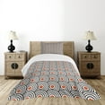 thumbnail image 4 of Ambesonne Black Quilted Bedspread Set 2 Pcs, Abstract Retro Spirals, Twin Size, Charcoal Grey Orange, 4 of 5