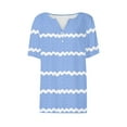 thumbnail image 5 of QATAINLAV Going Out Tops for Women Casual Button V Neck Henley Shirts Fashion Stripe Print Tshirts Loose Fit Eyelet Embroidery Short Sleeve Blouses Light Blue XXL, 5 of 5