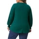 thumbnail image 3 of Blusas de túnica casual de manga larga de punto acanalado para mujeres de tallas grandes Agnes Orinda con decoración de botones 1X Verde, 3 of 6
