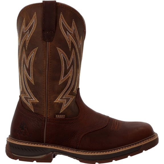 Rocky Ride LTE Waterproof Western Boot, Brown, Size 11(W)