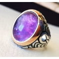 thumbnail image 3 of Amethyst Mens Ring, Natural Amethyst, February Birth, Silver Jewelry, 925 Silver Ring, Birthday Gift, Heavy Mens Ring, Arabic Design, Ottoman Style Ring, Christmas, Turkey Mens Signet Ring, 3 of 4
