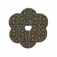 thumbnail image 7 of 15 Inch Round Placemats Set of 6, Christmas Black Non Slip Heat Insulation PP Table Mats, Xmas Poinsettia Leaves Farmhouse Stripes Washable Place Mats for Kitchen Dining Party Table Decor, 7 of 7