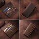 thumbnail image 5 of Cartera larga vintage de cuero Crazy Horse, cartera triple de cuero genuino para hombre, cartera de mano multifuncional de piel de vaca con capas para negocios para hombre, 5 of 6