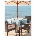 thumbnail image 3 of Outdoor Tablecloth with Umbrella Hole for Patio/Picnic/Party/Camping, Coastal Starfish Waterproof Table Cloth Square Cover Washable, Ocean Weeping Coral Beach Conch Turquoise (60"x 60"), 3 of 9