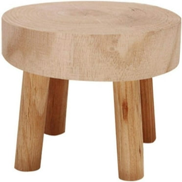 Kjislet 1Pcs Mini Wooden Stool Flower Display Stand, Potted Plant Shelf Bonsai Rack,Indoor Plant Stand,14 x 9 cm