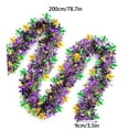 thumbnail image 3 of YingYouFu Mardi Gras Tinsel Garland Decorations, Green Gold Purple with Fleur-De-Lis Chunky Glittery Holiday Hanging Tinsel Decorations for Carnival Parade Car Party Supplies Home Decor, 3 of 8
