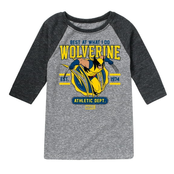 Marvel Wolverine - Collegiate Scratch - Toddler and Youth Raglan