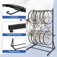 thumbnail image 5 of Freestanding Bike Storage Stand For Garage, 5 Bicycles Heavy Duty Vertical Bike Rack, Adjustable Height & Hooks, Wall Free, 300 LBS Capacity, Indoor Anti-Slip Bicycle Rack For Apartment, 5 of 7