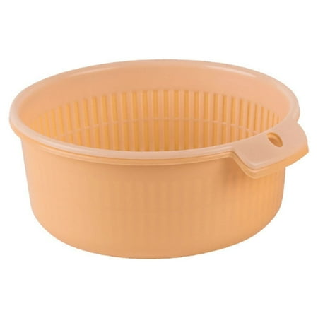 

Clearance Sale Rongxk Kitchen Drain Rack 1*Double-Layer Drain Basket Drain Rack Basket Double-Layer Household Washing and Vegetables Hollow Storage