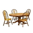 thumbnail image 3 of Set of 2 Light Oak Brown and Nutmeg Brown Keyhole Back Dining Chair 41", 3 of 3