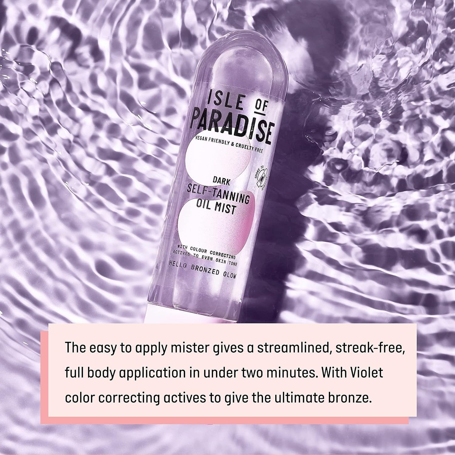 Isle of Paradise Self Tanning Oil Mist - Color Correcting Self Tan Spray, Vegan, Cruelty Free, 6.76 Fl Oz