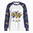 thumbnail image 6 of HCNTES Mardi Gras Shirts for Women Mardi Gras Sequin Long Sleeve Shirt Funny Fat Tuesday Tee Carnival Crewneck Party Tops(Size:XL), 6 of 9
