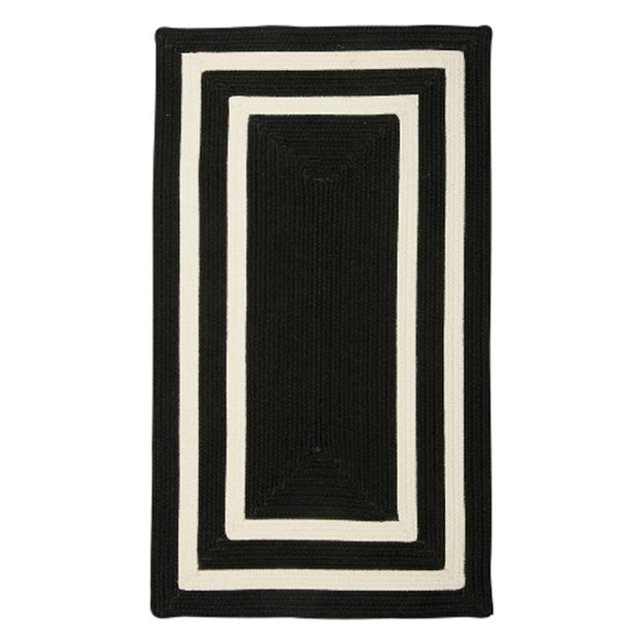 Colonial Mills Rug PY21R048X072R 4 x 6 ft. La Playa Braided Rug Black & White