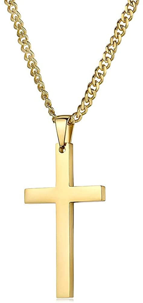 Gold Filled Cross Necklace For Women On 18" Chain 30 Day Money Back Guarantee 