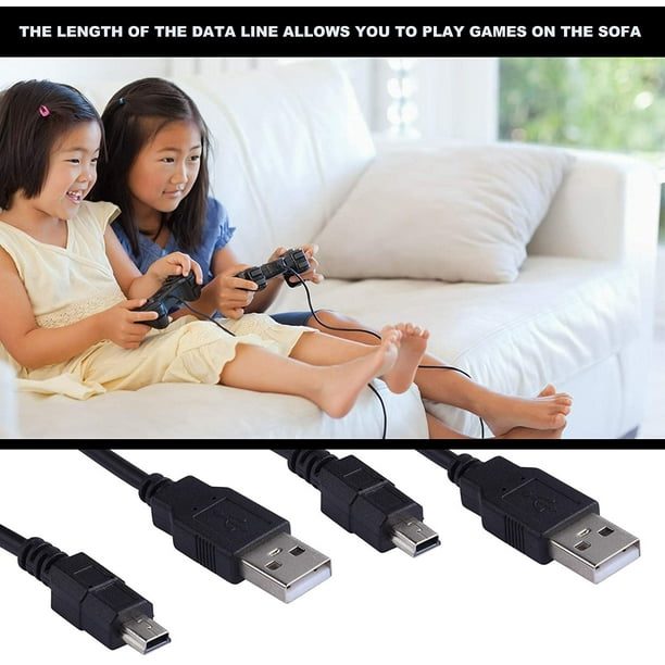 AIMTYD Chargeur de manette PS3 avec 2 câbles de charge, Playstation 3 / PS3  Slim Move Station de charge pour manette avec deux câbles de charge mini  USB et indicateur LED (3 paquets) 