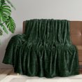 thumbnail image 3 of PAVILIA Super Soft Fleece Throw Blanket Twin Emerald Green, Fuzzy Plush Flannel Throw, Warm Cozy Ribbed Microfiber Blanket for Sofa Couch Bed, Lightweight Striped Blanket, Green, 60x80, 3 of 9