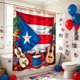 thumbnail image 1 of Independence Day Holiday Party Celebration Shower Curtain Bathroom Partition Decoration Hanging Curtain, 1 of 6