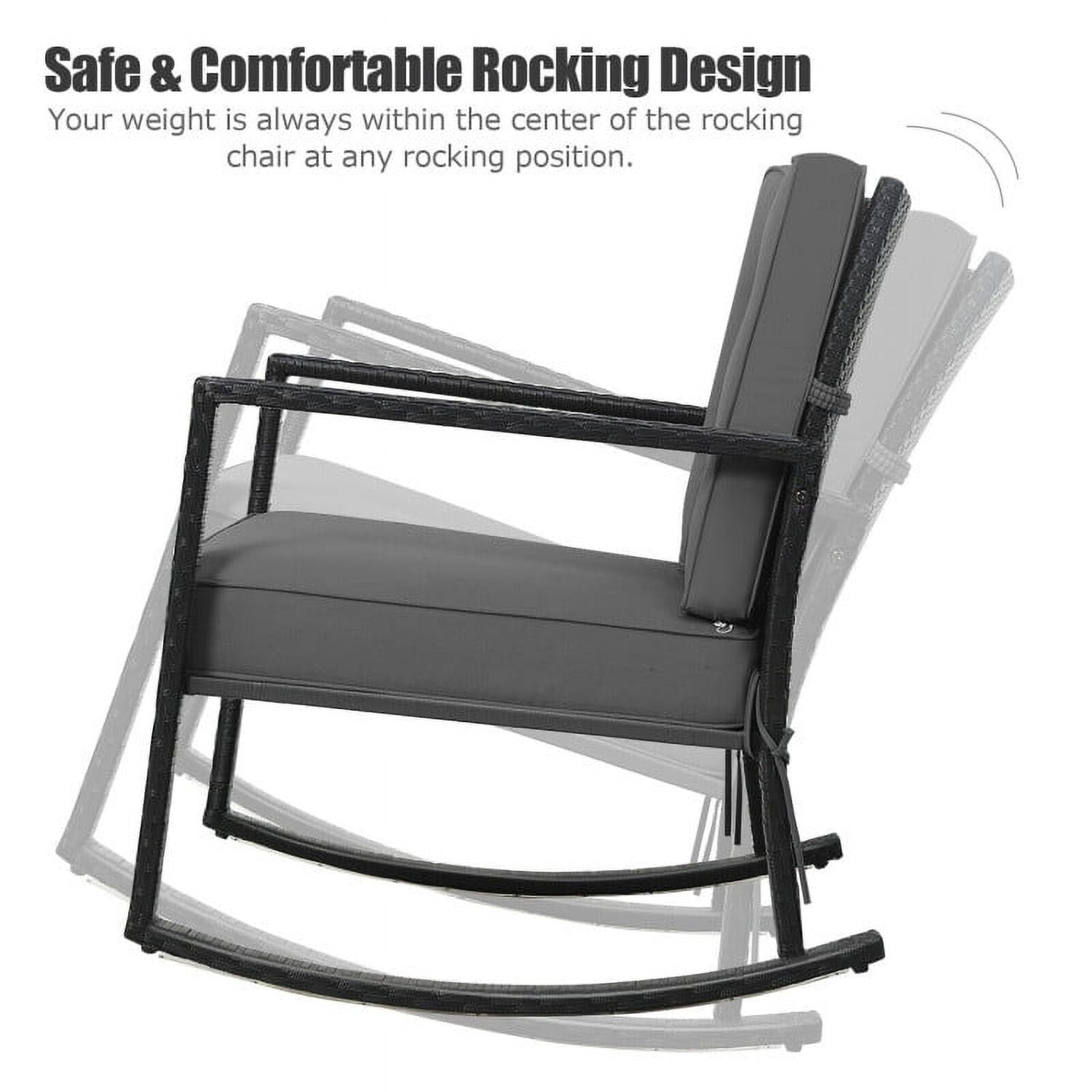 Aimee Lii Outdoor Rocking Chair, Patio Rocker Chair, Weather Resistant,for Lawn, Porch, Backyard, Indoor and Garden, Gray