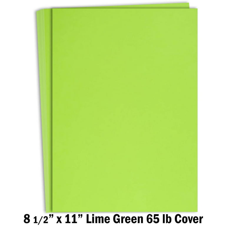 Hamilco Colored Cardstock Scrapbook Paper 8.5 x 11 Lime Green Color Card Stock Paper 50 Pack