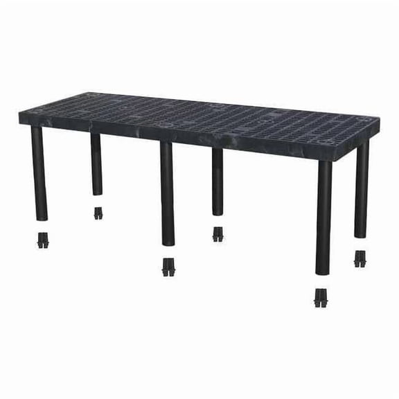 Add-On Plastic Shelving, Open Style, 24 in D, 66 in W, 24 in H, 1 Shelves, Black