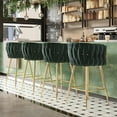 thumbnail image 5 of BISHE Counter Height Bar Stools Set of 2 – 26 Inch Modern Mid-Century Kitchen Island Stools with Backs & Sturdy Metal Legs, Green, 5 of 6
