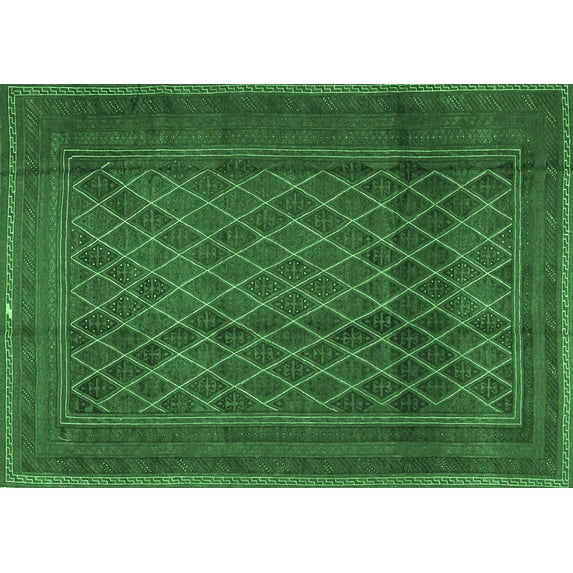 Ahgly Company Indoor Rectangle Persian Emerald Green Traditional Area Rugs, 8' x 12'