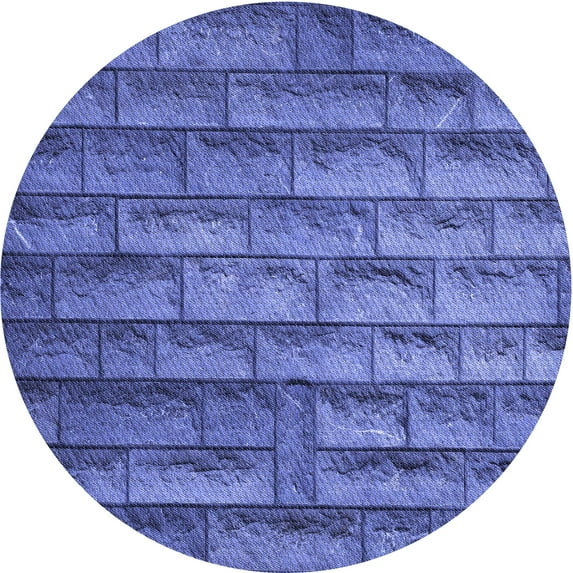 Ahgly Company Indoor Round Patterned Sky Blue Dress Blue Area Rugs, 3' Round