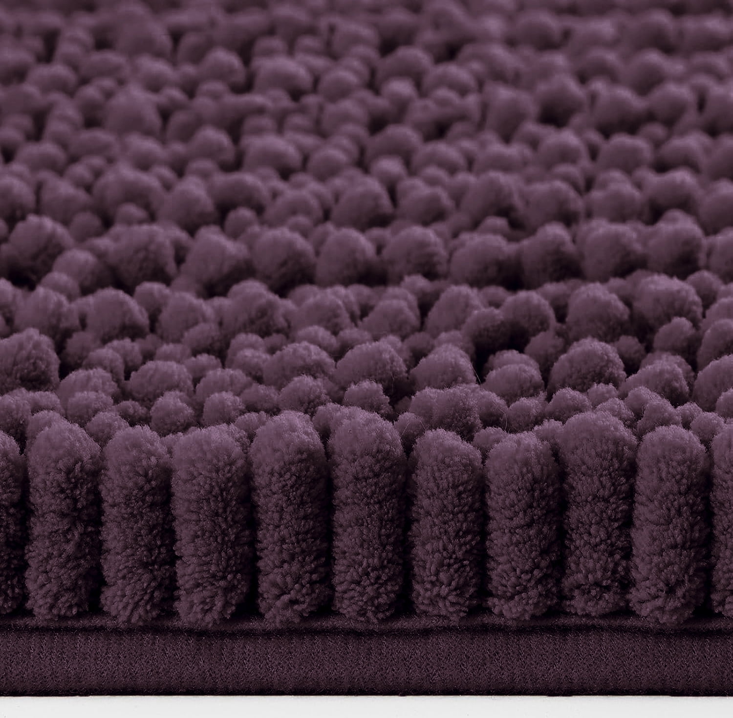 2 Piece Set Plum Soft Cozy Plush Chenille Bath Mat Bathroom Rug