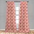 thumbnail image 4 of Ambesonne Floral Curtains, Retro Various Flowers Leaves, Pair of 28"x84", Blush Coral and Salmon, 4 of 4