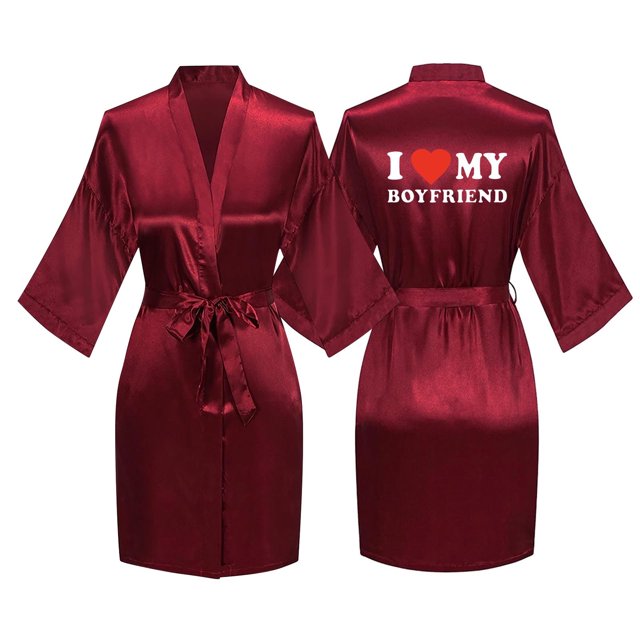 TIMIFIS Peignoirs en Soie Rouges pour Femmes Hommes Peignoir de Spa Couples Peignoirs Assortis pour Lui et Elle Peignoirs de Mariage Mariée et Mari Cadeaux d'Anniversaire de Mariage Fiançailles Printemps/été